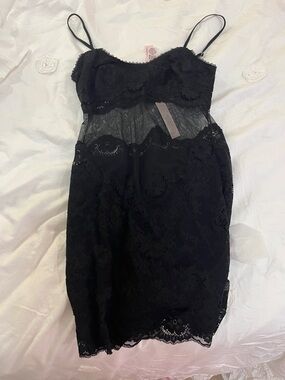 Victoria's Secret Black Lace Slip Dress